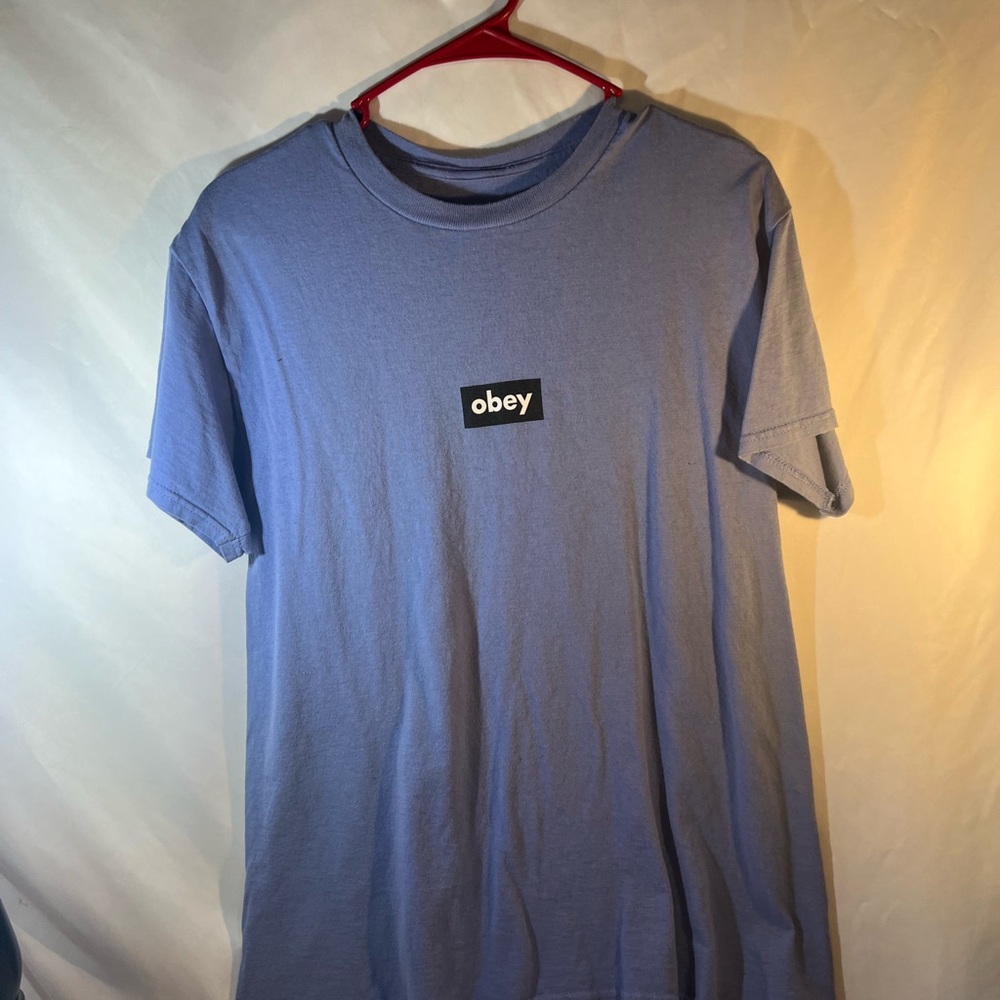 Obey Men's Light Blue Short Sleeve Tee